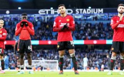 Manchester United trailed behind Manchester City